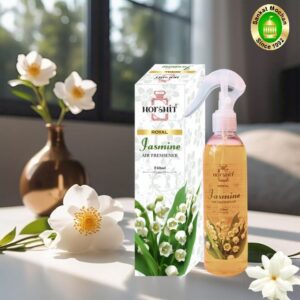 "Royal Jasmine Air Freshener by Harshit Brand, presented by Sankat Mochan – a floral air freshener with a rich and soothing jasmine fragrance."