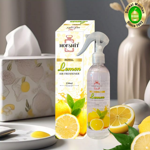 "Royal Lemon Air Freshener by Harshit Brand, presented by Sankat Mochan – a refreshing air freshener with a zesty and energizing lemon fragrance."