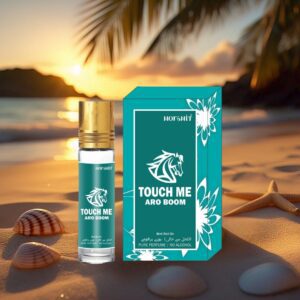 "ARO Boom Touch Me Roll-On Perfume by Harshit Brand, presented by Sankat Mochan – a stylish and refreshing fragrance in an elegant design."